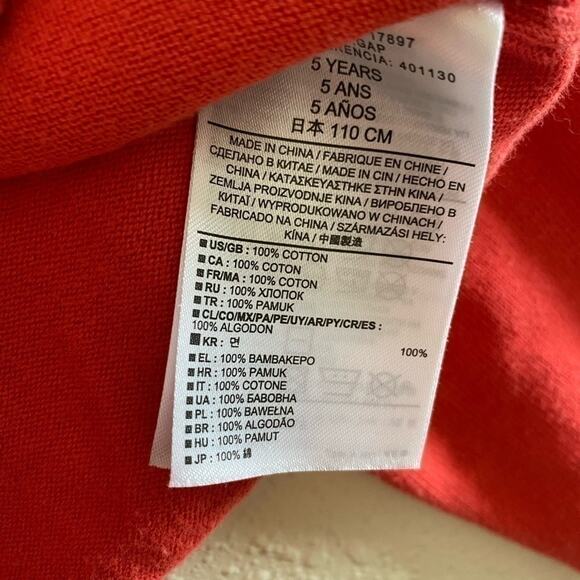 Gap Girl’s Coral Long Sleeve Crew Neck Cotton Button Up Cardigan Sweater Size 5 - Picture 5 of 5